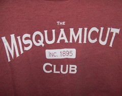 Vintage 2014 Crew Neck Golf Tee Shirt THE MISQUAMICUT CLUB 4th OF JULY Red Sz L