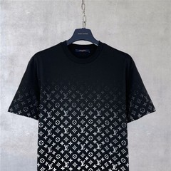 Louis Vuitton LV Monogram Logo Gradient Cotton Crewneck T-Shirt Black Size M