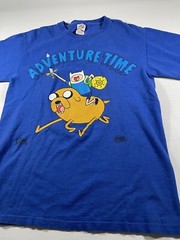 Y2K Adventure Time T Shirt S Cartoon Network Blue Delta Preowned Big Graphic