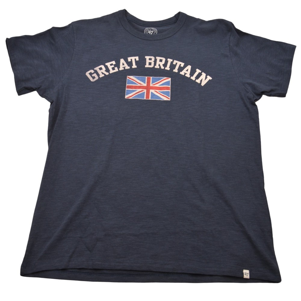 ’47 Great Britain Blue Union Jack Flag Men’s Soft Feel Cotton T-Shirt