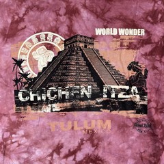 Mayan Ville Shirt Mens Large Purple Chichen Itza Tulum Mexico Hand Dyed Tee
