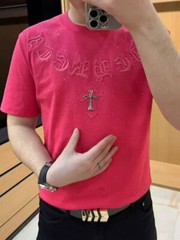 New Fashion Men Trend Cross Drills Rhinestone Diamond Streetwear Luxury T-Shirt