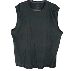 Athletic Works Mens 2XL Black Muscle Tee Sleeveless Cotton Gym Shirt 50-52