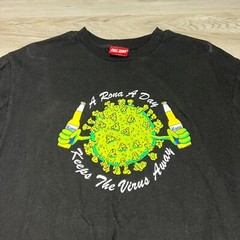 Nelk Boys Shirt Mens Large Black Full Send Corona Virus Beer Graphic EUC