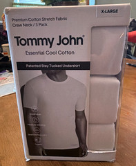 Tommy John 1003994 Crew Neck 3 Pk XL Cool Cotton Stretch White Shirt New in Box