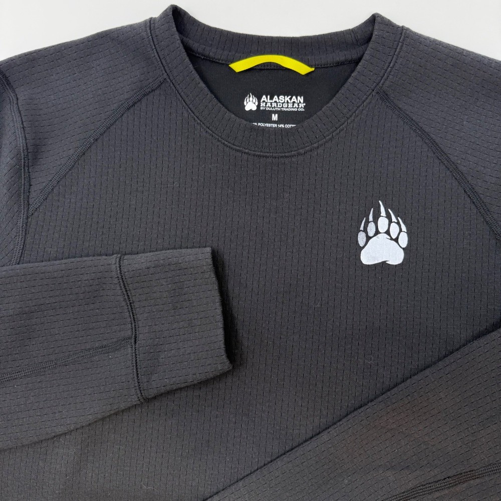 Alaskan Hardgear Duluth Trading Co Mens Medium Black Ribbed Crewneck Shirt