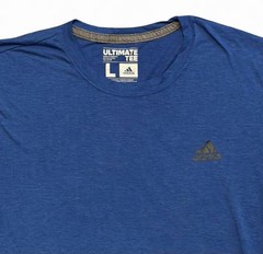 Adidas Ultimate Tee Blue T-Shirt Men Size L Athletic Logo Casual