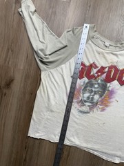 80s VINTAGE AC/DC Who Made Who Tour Raglan Band T-Shirt Size Large RARE Two Tone