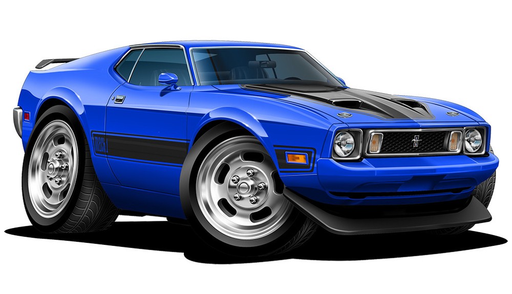 1973 Ford Mach 1 Mustang Muscle Car Art Print NEW