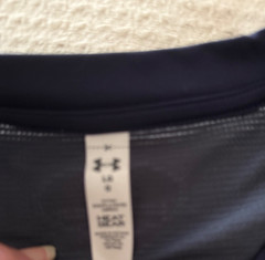 Men’s Under Armour Heat Gear S/S Athletic shirt Large L silver star mesh inset