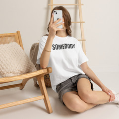 Somebody Distressed Bold Typography Minimalist T-Shirt