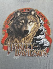 Vintage 1991 Harley Davidson 3D Emblem Leader Of The Pack T Shirt Single Stitch