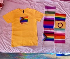 LGBTQ+ T-Shirt (Small) + 9 Pride Flags Bundle