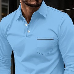 Mens Casual Shirts Grandad Long Sleeve Smart Work Business Golf Solid Tops