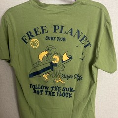 Mens Free Planet Olive Graphic Tee Lost in Paradise Free planet retro small