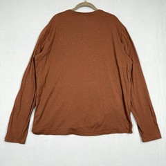 Free Fly Shirt Mens XL Henley Bamboo Blend Long Sleeve Rust Brown Minimalist