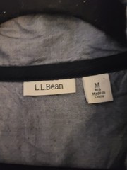 L.L.Bean womens M Regular Henley Long Sleeve Striped T-Shirt Blue Red Gray