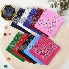 10PCS Mixed Color Paisley 22X22 Inchs Denim Bandana Set – Unisex, 100 Cotton …