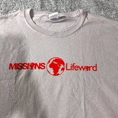 Port & Company Core Cotton Missions Lifeword T Shirt Mens XL Gray Short Sleeve