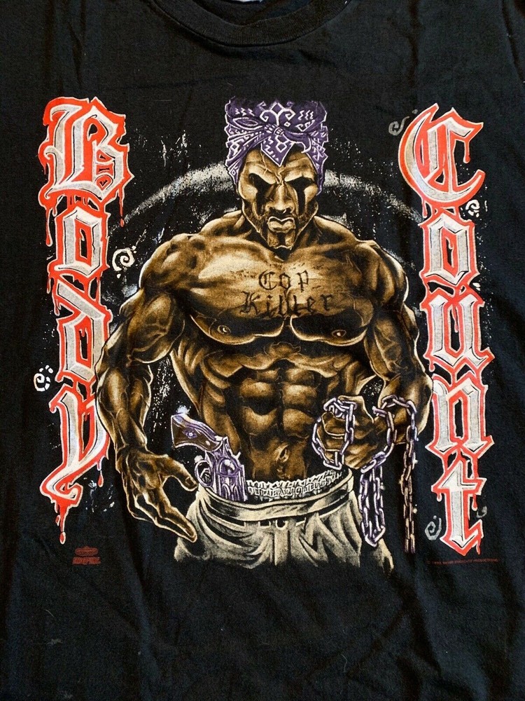 Vintage Album 1992 Ice T Body Count Black T-shirt Unisex All Size BT519