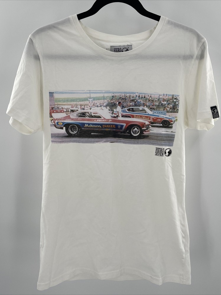 STEVE MCQUEEN HERO SEVEN MED T SHIRT MOTOWN SHAKER BOBBY WOOD DRAG CARS