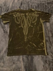 Xtreme Couture Men’s XL Green Skull Graphic Logo Crew Neck Short Sleeve T-Shirt