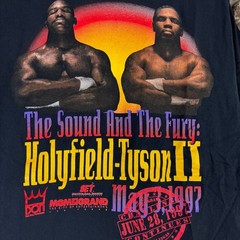 Vintage 1997 Mike Tyson vs Holyfield II T Shirt Size Medium Black Bite Fight