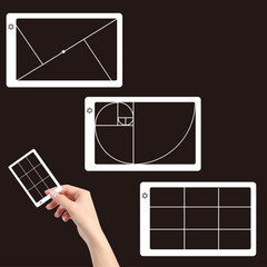 3Pcs Golden Ratio Tool Fibonacci Gauge Card Director Viewer with View for Artist