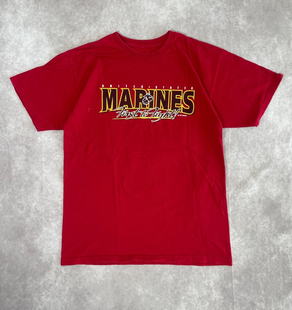 United States Marines Shirt Mens Medium Red 7.62 Design Military Cotton USA