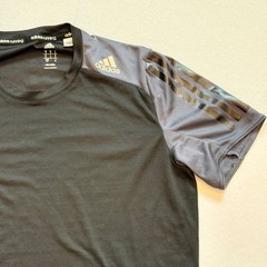 Adidas Response Climalite Running Shirt Mens Small Black Grey Athletic Tee Gym