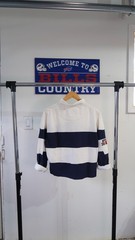 Retro T. Dalton Striped Rugby Shirt Small White Navy Cropped
