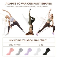 Pilates Grip Socks for Women – Non-Slip Yoga Crew Socks (5 Pairs