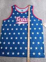 Home Free XL Mens Tank Top T-Shirt Blue Star Texas All Over Print Cotton NWOT