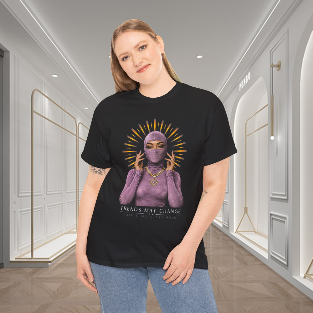 Trends May Change Fashion Masked Woman Streetwear Graphic T-Shirt