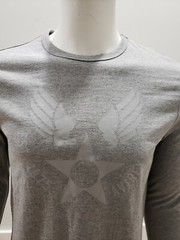 Avirex Men’s AVH192K07 Long Sleeve T-shirt Gray Size S
