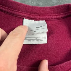 Y2K Nike Burgundy Red Mini Swoosh T Shirt XL
