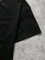 New Men Luxury Sequin Glitter Fashion Black Rivet T-Shirt High Quality