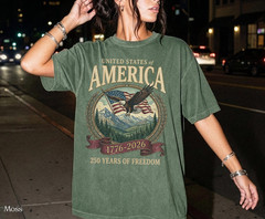 America 250th Anniversary 90s Graphic Style Comfort Colors Tshirt FREESHIP