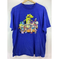 Nickelodeon Cartoon Characters Shirt Men’s XL 48 Chest Blue Rugrats Ren Stimpy