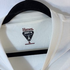 Hanes Adult Beefy-T. T-Shirt with Pocket. Size Large -White Relaxed Fit