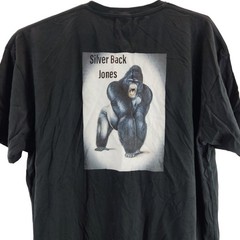 uneek mens t-shirt black crew neck short large print at the back size 2xl