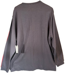 Rip Curl Long Sleeve Relaxed Fit Gray Shirt with Red Sleeve Stripes (2XL)