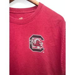 Vintage South Carolina Gamecocks Shirt Happy Place Red College University Tee L