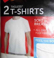 Mens Hanes Tagless White Tees (2 PACK) Size Med 38-40- BRAND NEW UNOPENED