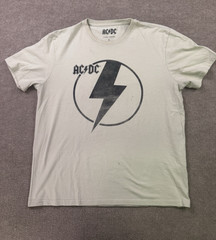 Lucky Brand AC/DC White T-Shirt Vintage Distressed Look Size XL