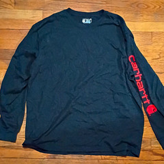 Carhartt Men’s XL T-Shirt Carbon Heather Long Sleeve Loose Fit Logo TK0231-M