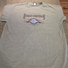Vtg Harley Davidson T-Shirt Sz XL Gray CADIZ SPAIN HD 2-sided SS 2001 Holoubek