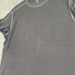 Worn Shirt Mens Medium Black Long Sleeve Thermal Waffle Knit Crewneck Tee