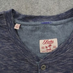 Jachs Shirt Mens Extra Large Blue Henley Button Long Sleeve Logo Cotton Dexter