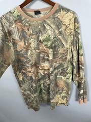 80s Ace Sportswear Camo T-Shirt Adult Large Advantage Camouflage Long Sleeve VTG